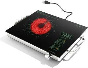 Portale Electric Cooktop 110V with Handle, Knob and Touch Control | Single Burner Electric Stove,1800W One Burner Ceramic Cooktop, Timer, Child Lock, Overheat Protection, 9 Power Levels, Green Portale Electric Cooktop 110V with Handle, Knob and Touch Control | Single Burner Electric Stove,1800W One Burner Ceramic Cooktop, Timer, Child Lock, Overheat Protection, 9 Power Levels, Green