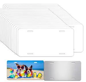 100 Pack Sublimation License Plate Blanks - Bulk Aluminum Metal Car Tags | for DIY Heat Transfer Printing Sheet Picture Sublimation Blank 0.025 Thickness 0.65mm (100) 100 Pack Sublimation License Plate Blanks - Bulk Aluminum Metal Car Tags | for DIY Heat Transfer Printing Sheet Picture Sublimation Blank 0.025 Thickness 0.65mm (100)