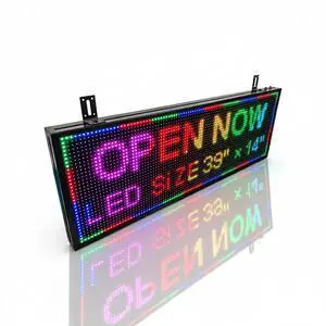 P10 Programmable Scrolling LED Sign 39"×14",WIFI Control,4000cd/ High Brightness Outdoor IP65 Waterproof Electronic Custom Text Message Board,LED Digital Signage for Business Store Advertising Window P10 Programmable Scrolling LED Sign 39"×14",WIFI Control,4000cd/ High Brightness Outdoor IP65 Waterproof Electronic Custom Text Message Board,LED Digital Signage for Business Store Advertising Window