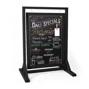 Black Double Sided Swinging Chalkboard Sidewalk Sign, 30 x 40 Inch | Magnetic A-Frame Design, Menu Board & Sandwich Board Sign Black Double Sided Swinging Chalkboard Sidewalk Sign, 30 x 40 Inch | Magnetic A-Frame Design, Menu Board & Sandwich Board Sign