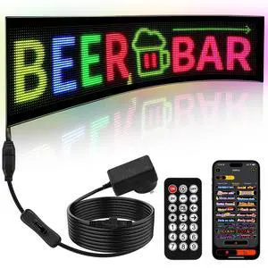 Dual Line Display LED Sign, Flexible LED Screen Remote & App Control, for Indoor Advertising, Shop Window, Car Dealership Decoration (30.7 x 7.9in) Dual Line Display LED Sign, Flexible LED Screen Remote & App Control, for Indoor Advertising, Shop Window, Car Dealership Decoration (30.7 x 7.9in)