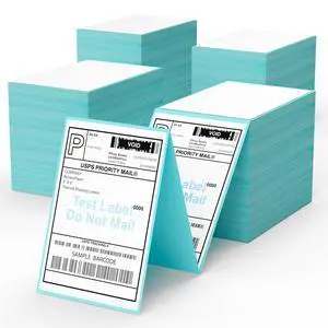 4" x 6" Fanfold Direct Thermal Labels, 4000 Labels (4 Stacks of 1000), Blue Background, Super Permanent Adhesive, Compatible with Zebra, Intermec, Datamax, Printronix Printers 4" x 6" Fanfold Direct Thermal Labels, 4000 Labels (4 Stacks of 1000), Blue Background, Super Permanent Adhesive, Compatible with Zebra, Intermec, Datamax, Printronix Printers