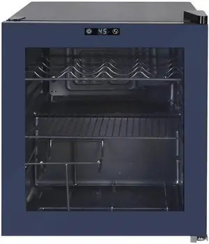 Beverage Cooler Refrigerator 15 Wine Bottle/60 Can Capacity, Glass Door, 17-Inch Wide Freestanding, Adjustable Thermostat Control, 1.6-Cu.Ft, Slate Blue Beverage Cooler Refrigerator 15 Wine Bottle/60 Can Capacity, Glass Door, 17-Inch Wide Freestanding, Adjustable Thermostat Control, 1.6-Cu.Ft, Slate Blue