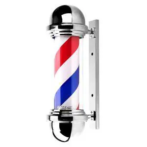 20 Inch Barber Pole,Red Blue and White Barbershop Rotating Light Fixture,Classic Signs for Hair Salon,LED Light Source (Silver) 20 Inch Barber Pole,Red Blue and White Barbershop Rotating Light Fixture,Classic Signs for Hair Salon,LED Light Source (Silver)
