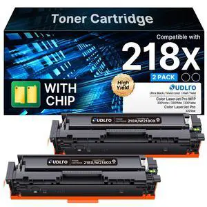 Compatible for HP 218X Toner Black for HP 3301fdw 3301cdw 3301sdw 2 Pack | Compatible for HP 218X toner cartridges for HP color laserjet pro mfp 3301sdw 3301fdw 3301cdw 3201dw 218 W2180X Black Toner Compatible for HP 218X Toner Black for HP 3301fdw 3301cdw 3301sdw 2 Pack | Compatible for HP 218X toner cartridges for HP color laserjet pro mfp 3301sdw 3301fdw 3301cdw 3201dw 218 W2180X Black Toner