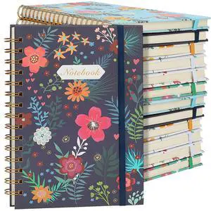 12 Pack A5 Spiral Notebook Journal for Women, College Ruled Composition Notebooks Hardcover Spiral Journal, Cute Blooming Floral, Office School Business Supplies, 8.3" x 5.5", 160 Page 12 Pack A5 Spiral Notebook Journal for Women, College Ruled Composition Notebooks Hardcover Spiral Journal, Cute Blooming Floral, Office School Business Supplies, 8.3" x 5.5", 160 Page