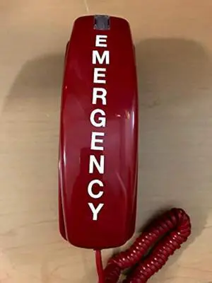 Trim-Style Emergency (Off-Hook Hotline Dialer) Wall/Desk Phone - Red Trim-Style Emergency (Off-Hook Hotline Dialer) Wall/Desk Phone - Red