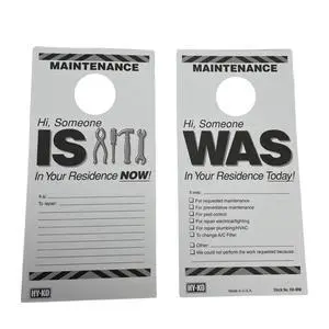 PRODUCTS DH-MW 7 in. x 3-1/2 in. Paper Reversible Maintenance Door Hang Tag Black Pack of 50 PRODUCTS DH-MW 7 in. x 3-1/2 in. Paper Reversible Maintenance Door Hang Tag Black Pack of 50