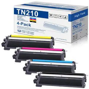 TN210 Toner Cartridge Set 4 Pack Replacement for Brother TN-210 TN210BK TN210C TN210M TN210Y Work with MFC-9125CN MFC-9325CW HL-3045CN HL-3070CW Printer Toner, TN-210 BK/C/M/Y TN210 Toner Cartridge Set 4 Pack Replacement for Brother TN-210 TN210BK TN210C TN210M TN210Y Work with MFC-9125CN MFC-9325CW HL-3045CN HL-3070CW Printer Toner, TN-210 BK/C/M/Y