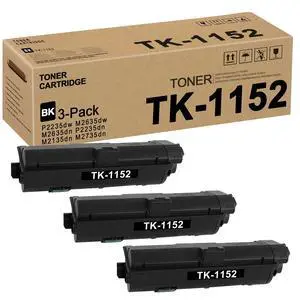 TK1152 TK-1152 1T02RV0US0 Toner Cartridge (Black,3 Pack) Replacement for Kyocera P2235dw M2635dw M2635dn P2235dn M2135dn M2735dn Toner Kit Printer TK1152 TK-1152 1T02RV0US0 Toner Cartridge (Black,3 Pack) Replacement for Kyocera P2235dw M2635dw M2635dn P2235dn M2135dn M2735dn Toner Kit Printer