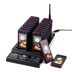T112 Buzzers for Restaurant, Queue Calling System, 20 Pagers | for Food Truck, Bars, Clubs, 1640ft Long Range, 48 Hours Long Service Time, 3 reminder modes, One-Key Mute T112 Buzzers for Restaurant, Queue Calling System, 20 Pagers | for Food Truck, Bars, Clubs, 1640ft Long Range, 48 Hours Long Service Time, 3 reminder modes, One-Key Mute