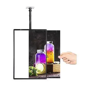 Wall Mounted LED Menu Light Box, 3D Slim Snap Frame Light Box Billboard, Restaurant Coffee Beverage Shop Display Board Sign, With Telescopic Rod (19.7 "x39.4"/50cmx100cm) Wall Mounted LED Menu Light Box, 3D Slim Snap Frame Light Box Billboard, Restaurant Coffee Beverage Shop Display Board Sign, With Telescopic Rod (19.7 "x39.4"/50cmx100cm)