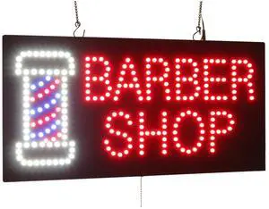 Barber Shop Sign, 24"x12", 60x30cm, LED, Neon, Florescent, Signage, Signboard, Display, Billboard, Screen, Grand Opening, Gift Barber Shop Sign, 24"x12", 60x30cm, LED, Neon, Florescent, Signage, Signboard, Display, Billboard, Screen, Grand Opening, Gift