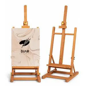 H- Frame Tabletop Painting Easel, Adjustable Solid Beech Wood Desktop Art Easel, Hold Canvas Up to 27.5", Assembly-Free Art Stand for Artist, Student, Natural H- Frame Tabletop Painting Easel, Adjustable Solid Beech Wood Desktop Art Easel, Hold Canvas Up to 27.5", Assembly-Free Art Stand for Artist, Student, Natural