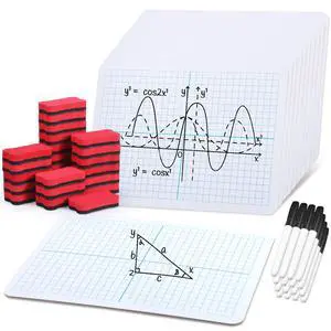 24 Set Dry Erase Grid XY Axis Graph Whiteboard 9" X 12" White Board Whiteboard with Pens and Erasers Double Sided Math Lap Board for Students Classroom Teachers School Supplies 24 Set Dry Erase Grid XY Axis Graph Whiteboard 9" X 12" White Board Whiteboard with Pens and Erasers Double Sided Math Lap Board for Students Classroom Teachers School Supplies