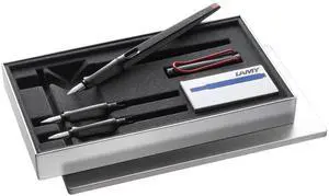 joy black calligraphy fountain pen set - fountain pen with 3 different nibs (1.1/1.5/1.9 mm) - calligraphy pen with ribbon nib & ergonomic grip - incl. 5 T 10 blue ink cartridges joy black calligraphy fountain pen set - fountain pen with 3 different nibs (1.1/1.5/1.9 mm) - calligraphy pen with ribbon nib & ergonomic grip - incl. 5 T 10 blue ink cartridges