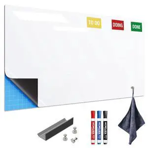 Adhesive Backing Magnetic Whiteboard Contact Paper - 36" x 48" Peel and Stick Dry Erase Board Sticker - Magnetic Wall Decal Wallpaper for Any Smooth Surface, Office, Home, Classroom, Playroom Adhesive Backing Magnetic Whiteboard Contact Paper - 36" x 48" Peel and Stick Dry Erase Board Sticker - Magnetic Wall Decal Wallpaper for Any Smooth Surface, Office, Home, Classroom, Playroom