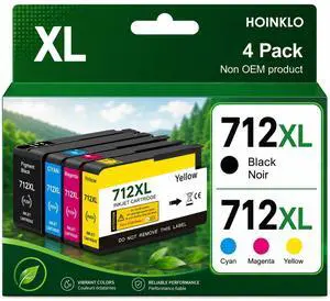 712XL Ink Cartridges High Yield Compatible for HP 712 712 XL Ink to use with with DesignJet T210 T230 T630 T650 Studio Plotter Printer (Black, Cyan/Magenta/Yellow) 712XL Ink Cartridges High Yield Compatible for HP 712 712 XL Ink to use with with DesignJet T210 T230 T630 T650 Studio Plotter Printer (Black, Cyan/Magenta/Yellow)