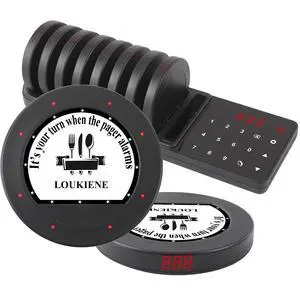 Restaurant Pager System, 10 Coaster Pagers, Wireless Beepers with Vibrate Flash Buzzer, Independent Quick Pairing Slot, for Food Truck Church Clinic Nursing Home Pub Bar Restaurant Pager System, 10 Coaster Pagers, Wireless Beepers with Vibrate Flash Buzzer, Independent Quick Pairing Slot, for Food Truck Church Clinic Nursing Home Pub Bar