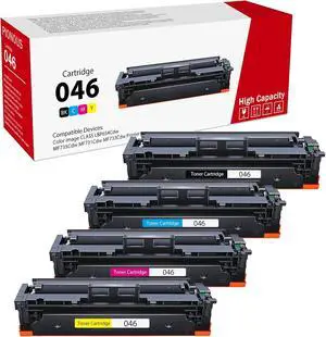 046 Toner Cartridge Set (4-Pack, Black, Cyan, Magenta, Yellow) Compatible 046 High Yield Toner Replacement for 046 Toner Cartridges Color Image Class MF735Cdw MF731Cdw MF733Cdw Printer 046 Toner Cartridge Set (4-Pack, Black, Cyan, Magenta, Yellow) Compatible 046 High Yield Toner Replacement for 046 Toner Cartridges Color Image Class MF735Cdw MF731Cdw MF733Cdw Printer