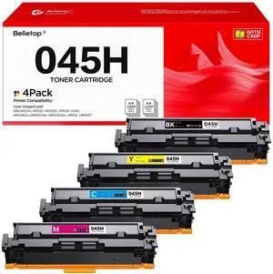 045H Toner Cartridge 4 Pack High Yield Replacement for Canon CRG-045H 045 H | Compatible with Canon ImageCLASS MF632Cdw MF634Cdw LBP612Cdw LBP613Cdw Printer (Black Cyan Magenta Yellow) 045H Toner Cartridge 4 Pack High Yield Replacement for Canon CRG-045H 045 H | Compatible with Canon ImageCLASS MF632Cdw MF634Cdw LBP612Cdw LBP613Cdw Printer (Black Cyan Magenta Yellow)
