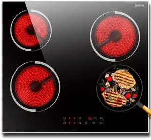 Electric Cooktop 24 Inch 6000W Built-in | 4 Burner 24 Inches Electric Ceramic Stove with Glass Protection Metal Frame, Timer, Safety Lock, 220V Hard Wire(No Plug) Electric Cooktop 24 Inch 6000W Built-in | 4 Burner 24 Inches Electric Ceramic Stove with Glass Protection Metal Frame, Timer, Safety Lock, 220V Hard Wire(No Plug)
