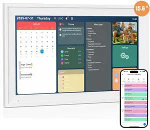 15.6" Digital Family Calendar & Smart Wall Planner Touchscreen Electronic Calendar with Chore Chart & Reward System, Google/Outlook Sync, Compact Display for Kitchen & Home 15.6" Digital Family Calendar & Smart Wall Planner Touchscreen Electronic Calendar with Chore Chart & Reward System, Google/Outlook Sync, Compact Display for Kitchen & Home