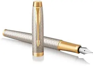 IM Fountain Pen, Premium Warm Silver, Fine Nib with Blue Ink Refill (1931684) IM Fountain Pen, Premium Warm Silver, Fine Nib with Blue Ink Refill (1931684)