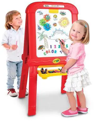 Creative Fun Double Easel - Magnetic Whiteboard & Chalkboard with Personalized Feature - Includes 77 Magnets, Gears & Chalk - Foldable Kids Art Set Creative Fun Double Easel - Magnetic Whiteboard & Chalkboard with Personalized Feature - Includes 77 Magnets, Gears & Chalk - Foldable Kids Art Set