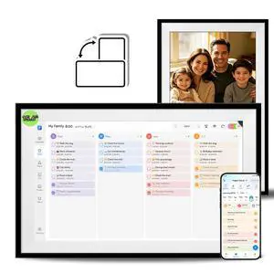 15.6" Smart Digital Calendar & Photo Frame with Touchscreen, WiFi Interactive Chore Chart & Meal Planner, Family Wall Calendar Display, Frameo App, 32GB Storage, Wall Mountable (Black) 15.6" Smart Digital Calendar & Photo Frame with Touchscreen, WiFi Interactive Chore Chart & Meal Planner, Family Wall Calendar Display, Frameo App, 32GB Storage, Wall Mountable (Black)