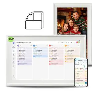 15.6" Smart Digital Calendar & Photo Frame with Touchscreen, WiFi Interactive Chore Chart & Meal Planner, Family Wall Calendar Display, Frameo App, 32GB Storage, Wall Mountable (White) 15.6" Smart Digital Calendar & Photo Frame with Touchscreen, WiFi Interactive Chore Chart & Meal Planner, Family Wall Calendar Display, Frameo App, 32GB Storage, Wall Mountable (White)