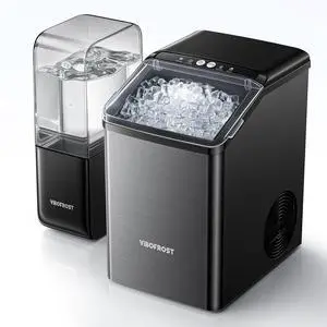 Nugget Ice Maker Countertop, 40lbs/24H, Chewable Sonic Ice for Home | 1.32 Gallon Tank, Pellet Ice Machine with Auto Descaling System, Stainless Steel Design, Ready in 10 Mins Nugget Ice Maker Countertop, 40lbs/24H, Chewable Sonic Ice for Home | 1.32 Gallon Tank, Pellet Ice Machine with Auto Descaling System, Stainless Steel Design, Ready in 10 Mins