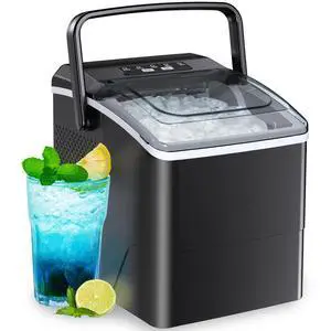 Ice Makers Countertop - Ice Maker Machine 6 Mins 9 Bullet Ice, 26 Lbs/24 Hrs, Portable Countertop Ice Maker with Self Cleaning Function, Ice Maker for Home/Kitchen/Party, Black Ice Makers Countertop - Ice Maker Machine 6 Mins 9 Bullet Ice, 26 Lbs/24 Hrs, Portable Countertop Ice Maker with Self Cleaning Function, Ice Maker for Home/Kitchen/Party, Black