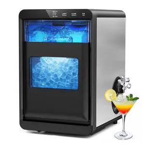 Nugget Ice Maker Countertop, 45Lbs/24H with 0.47 Gallon Tank Pebble Ice Maker, Self-Cleaning Pellet Ice Machine Ready in 5-10min, Nugget Ice Machine for Kitchens/Home/Office Nugget Ice Maker Countertop, 45Lbs/24H with 0.47 Gallon Tank Pebble Ice Maker, Self-Cleaning Pellet Ice Machine Ready in 5-10min, Nugget Ice Machine for Kitchens/Home/Office