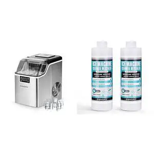 Ice Cube Maker Machine Countertop with 45Lbs/Day 24 Pcs Ready in 13 Mins with 32 Fl OZ Ice Machine Cleaner Descaler (8 Uses) Ice Cube Maker Machine Countertop with 45Lbs/Day 24 Pcs Ready in 13 Mins with 32 Fl OZ Ice Machine Cleaner Descaler (8 Uses)
