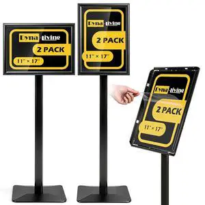Sign Stand for Display 2 Pack Sign Holder Stand 11 x 17 Inch, Heavy-duty Pedestal Sign Holder, Adjustable Floor Standing Signs Holders, Poster Holders Stand for A3 Advertising Sign Stand for Display 2 Pack Sign Holder Stand 11 x 17 Inch, Heavy-duty Pedestal Sign Holder, Adjustable Floor Standing Signs Holders, Poster Holders Stand for A3 Advertising