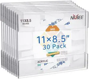 8.5x11 inch Wall Mount Acrylic Sign Holder with Double Sided Adhesive Tape for Office, Home, Store, Restaurant-No Drilling (Landscape, 30 Pack) 8.5x11 inch Wall Mount Acrylic Sign Holder with Double Sided Adhesive Tape for Office, Home, Store, Restaurant-No Drilling (Landscape, 30 Pack)