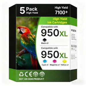 950XL and 951XL Ink Cartridges Combo Pack 5-Pack Replacement for HP 950XL 951XL Ink Cartridges for HP Printers Officejet Pro 8600 8610 8620 8100 8630 76DW 251DW, 2 Black,Cyan,Magenta,Yellow | C2P01FN 950XL and 951XL Ink Cartridges Combo Pack 5-Pack Replacement for HP 950XL 951XL Ink Cartridges for HP Printers Officejet Pro 8600 8610 8620 8100 8630 76DW 251DW, 2 Black,Cyan,Magenta,Yellow | C2P01FN