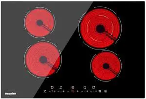 Electric Cooktop, 30 Inch Built-in Ceramic Cooktops 6400W, Electric Stove Top with 4 Burners 220-240V(No Plug), 9 Heating Levels, Child Lock, Sensor Touch Control, Residual Heat Warning Electric Cooktop, 30 Inch Built-in Ceramic Cooktops 6400W, Electric Stove Top with 4 Burners 220-240V(No Plug), 9 Heating Levels, Child Lock, Sensor Touch Control, Residual Heat Warning