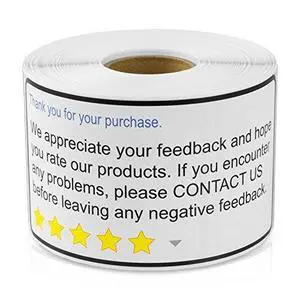 Thank You for Your Purchase Labels, 4 x 2 inch, White, 1200 Labels | We Appreciate Your Feedback Stickers, E-commerce, Customer Service, Small Business Thank You for Your Purchase Labels, 4 x 2 inch, White, 1200 Labels | We Appreciate Your Feedback Stickers, E-commerce, Customer Service, Small Business