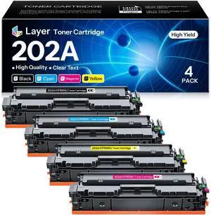 202A Toner Cartridge 4 Pack Compatible Replacement for HP 202A CF500A Color Pro MFP M281cdw M254dw M281fdn M254dn M254nw M281 Printer Toner (Black/Cyan/Yellow/Magenta) 202A Toner Cartridge 4 Pack Compatible Replacement for HP 202A CF500A Color Pro MFP M281cdw M254dw M281fdn M254dn M254nw M281 Printer Toner (Black/Cyan/Yellow/Magenta)