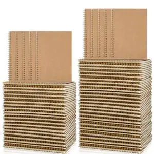 50 Pcs A5 Spiral Notebook with Kraft Cover Bulk - 8.3 x 5.8 Inch 100 Pages Hardcover Spiral Notebook Journals Lined Writing Paper for Diary Planner School Office Supplies(Brown) 50 Pcs A5 Spiral Notebook with Kraft Cover Bulk - 8.3 x 5.8 Inch 100 Pages Hardcover Spiral Notebook Journals Lined Writing Paper for Diary Planner School Office Supplies(Brown)