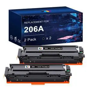 206a Black Toner cartridges(with Chip) - Replacement for HP 206A W2110A Compatible for HP Color LaserJet Pro MFP M283fdw M283cdw M255dw M255nw Printer Ink (2 Black) 206a Black Toner cartridges(with Chip) - Replacement for HP 206A W2110A Compatible for HP Color LaserJet Pro MFP M283fdw M283cdw M255dw M255nw Printer Ink (2 Black)