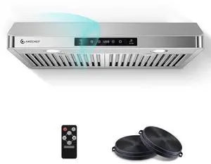 30" Stainless Steel Under Cabinet Range Hood, 1050 CFM Dual-Fan | Stainless Steel hood with Touch/Remote/Gesture Control, timer, LED lights & dishwasher-safe baffle filters 3 outlets 30" Stainless Steel Under Cabinet Range Hood, 1050 CFM Dual-Fan | Stainless Steel hood with Touch/Remote/Gesture Control, timer, LED lights & dishwasher-safe baffle filters 3 outlets