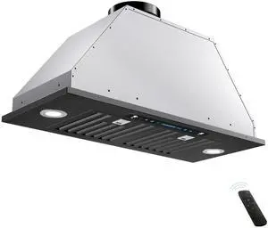 36 inch Black Built-in/Insert Range Hood, 900 CFM Ducted/Ductless Stainless Steel Kitchen Vent Hood with 4 Speed Gesture Sensing&Touch Control Panel(IKB01-36-BSS) 36 inch Black Built-in/Insert Range Hood, 900 CFM Ducted/Ductless Stainless Steel Kitchen Vent Hood with 4 Speed Gesture Sensing&Touch Control Panel(IKB01-36-BSS)
