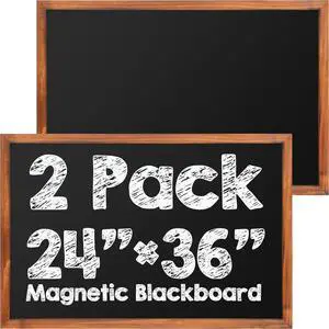 2 Pieces 24 x 36 Inch Magnetic Chalkboard Blackboard Large Hanging Framed Wall Chalk Board Natural Pine Frame Easy-to-Erase Black Board for Home Office 2 Pieces 24 x 36 Inch Magnetic Chalkboard Blackboard Large Hanging Framed Wall Chalk Board Natural Pine Frame Easy-to-Erase Black Board for Home Office