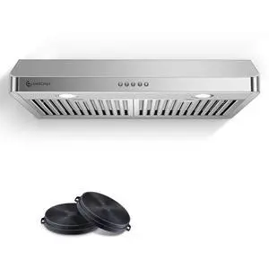 30" Under-Cabinet Range Hood - 1050 CFM Dual-Fan Vent Hood | Stainless Steel Dual-Fan hood with Button Control, LED lights & dishwasher-safe baffle filters 3 outlets 30" Under-Cabinet Range Hood - 1050 CFM Dual-Fan Vent Hood | Stainless Steel Dual-Fan hood with Button Control, LED lights & dishwasher-safe baffle filters 3 outlets