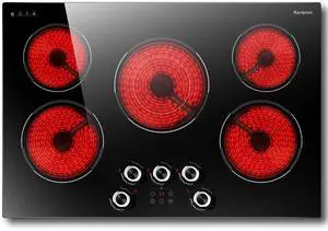30 Inch Electric Cooktop Anti-slip Knob, 5 Burner Cookrop 8500W | (29.2" x 19.3") Built in Cooktop, Dual-Ring Burner, Auto Shutoff, Safety Lock, 99 Mins Timer, Pause, 240V Hardwired 30 Inch Electric Cooktop Anti-slip Knob, 5 Burner Cookrop 8500W | (29.2" x 19.3") Built in Cooktop, Dual-Ring Burner, Auto Shutoff, Safety Lock, 99 Mins Timer, Pause, 240V Hardwired