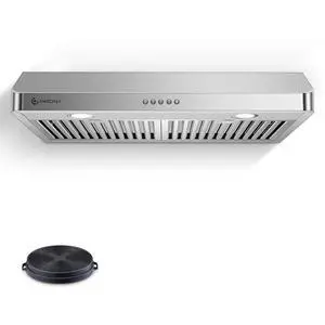 30" Under Cabinet Range Hood, 750CFM Vent Hood Button Control | Stainless Steel hood with Button Control, timer, LED lights & dishwasher-safe baffle filters,3 outlets 30" Under Cabinet Range Hood, 750CFM Vent Hood Button Control | Stainless Steel hood with Button Control, timer, LED lights & dishwasher-safe baffle filters,3 outlets