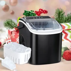 Ice Maker Machine for Countertop, 26lbs Ice/24Hrs, 9 Ice Cubes Ready in 6 Mins, Portable Self-Clean Ice Machine with Scoop and Basket, 13.7lbs, for Home Kitchen Office Bar Party, Black Ice Maker Machine for Countertop, 26lbs Ice/24Hrs, 9 Ice Cubes Ready in 6 Mins, Portable Self-Clean Ice Machine with Scoop and Basket, 13.7lbs, for Home Kitchen Office Bar Party, Black